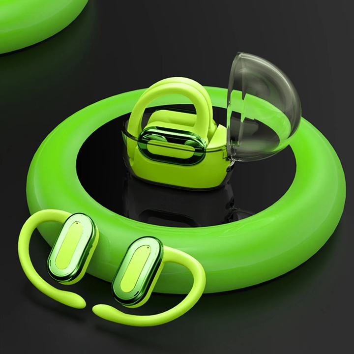 YANYXR sport Bluetooth fülhallgató, 70 óra üzemidő, zöld, 9.5x8.5x3.5cm