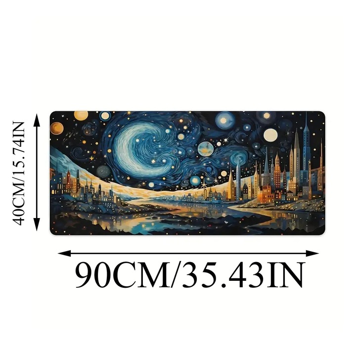 Mousepad YANYXR gaming geometric abstract, negru, 3mm