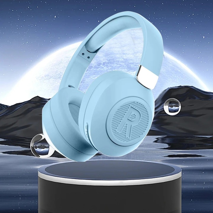 YANYXR Bluetooth 5.3 vezeték nélküli fejhallgató, zajcsökkentés, kék, 20x18x7.5cm