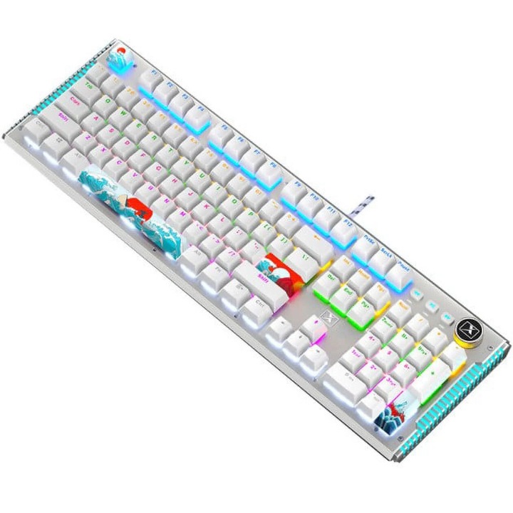 XVX MK61 60% RGB mechanikus billentyűzet, Gateron sárga kapcsolók, Coral Sea téma, többszínű, kompakt méretek
