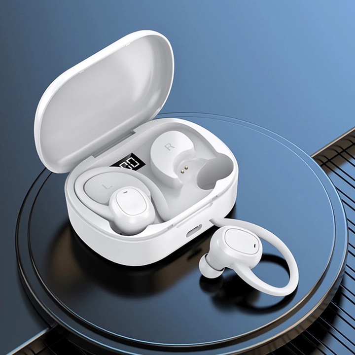 YANYXR Bluetooth 5.3 vezeték nélküli fülhallgató, zajszűrés, IPX7, fekete, 6h+24h, vezeték nélküli töltéssel