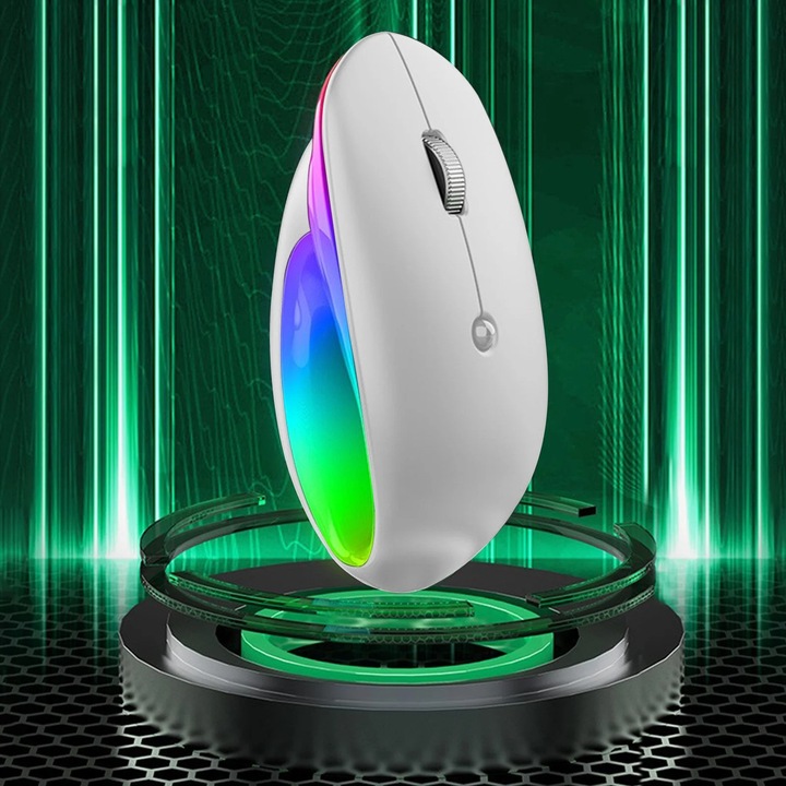 Mouse wireless YANYXR design spatial LED multicolor incarcare Type-C 11x6x4cm