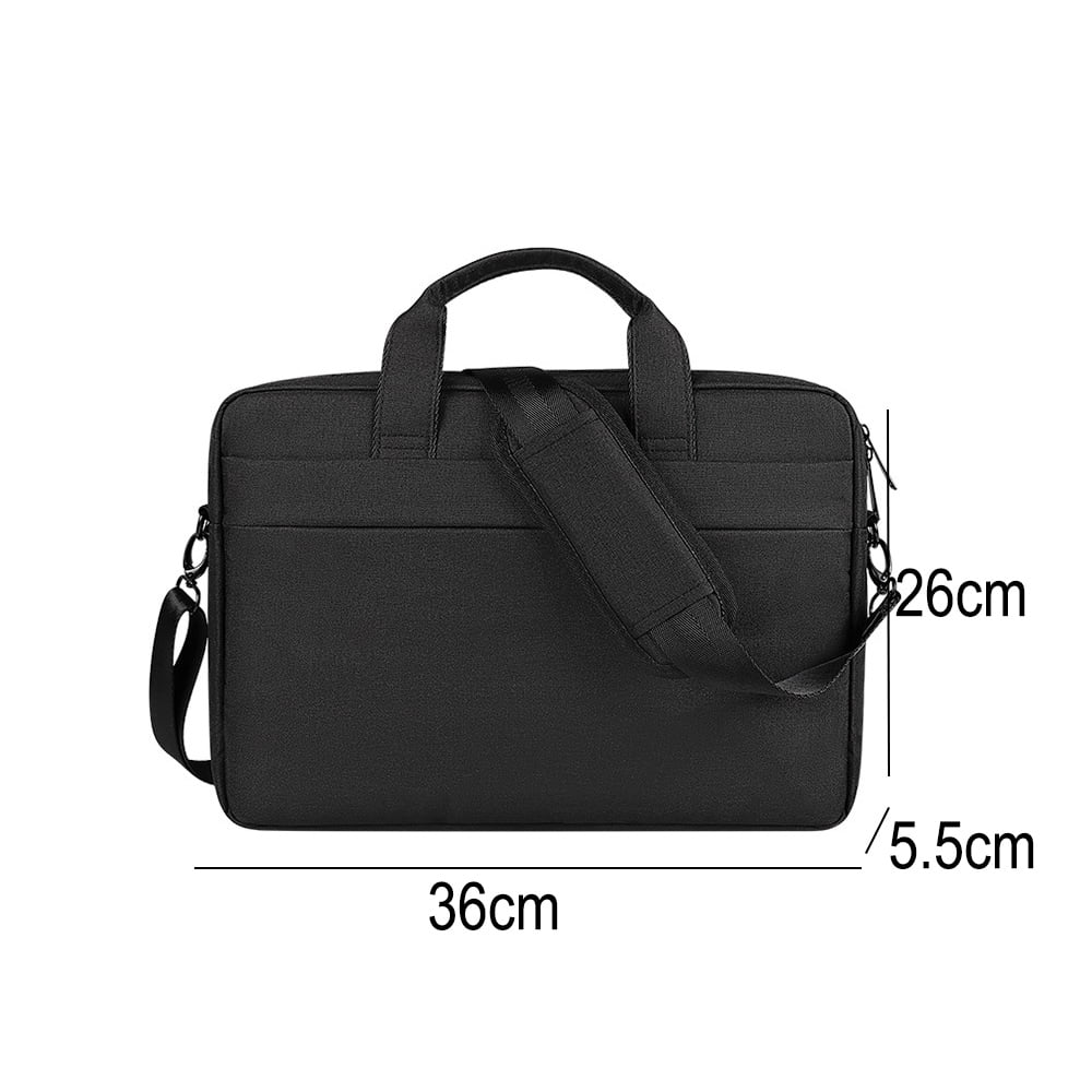 YANYXR, geanta laptop din nylon captusita cu curea de umar, banda pentru trolley si buzunare multiple, BCS3230628, negru, 13.3 inch