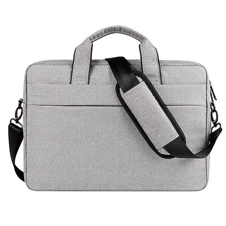 Husa laptop YANYXR 15.6 inch, impermeabila, cu curea umar, gri