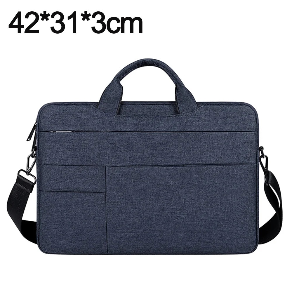 Geanta laptop YANYXR 15.6 inch, usoara, impermeabila, buzunare multiple, negru, 39x1.8x28cm