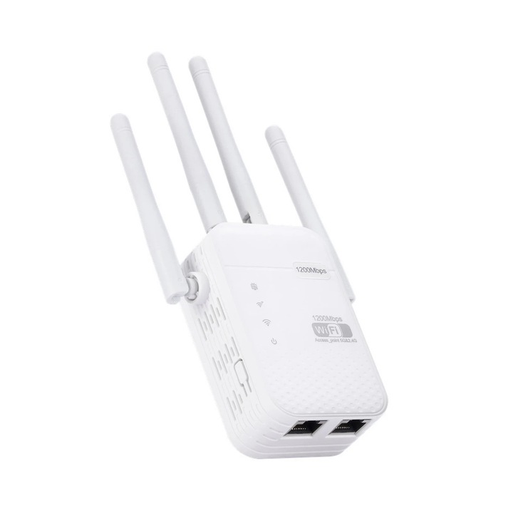 YANYXR WiFi bővítő 1200Mbps kétsávos fehér 18x5.6x3.3cm