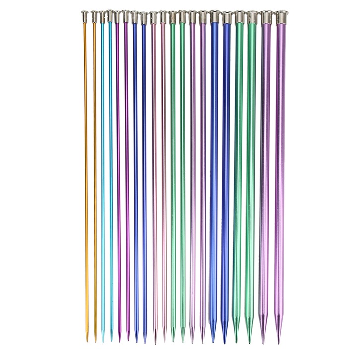Комплект игли за плетене HERUSI различни размери многоцветни 10 чифта