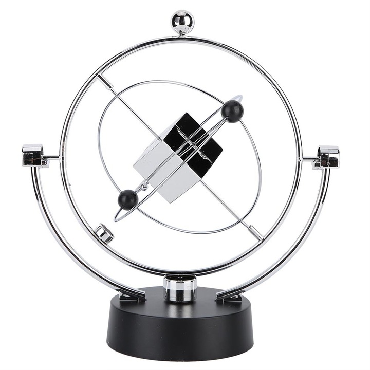 Jucarie de birou cu miscare perpetua, cub ceresc cu leagan magnetic cinetic orbital mestesug, decor electromagnetic de birou pendul Newton
