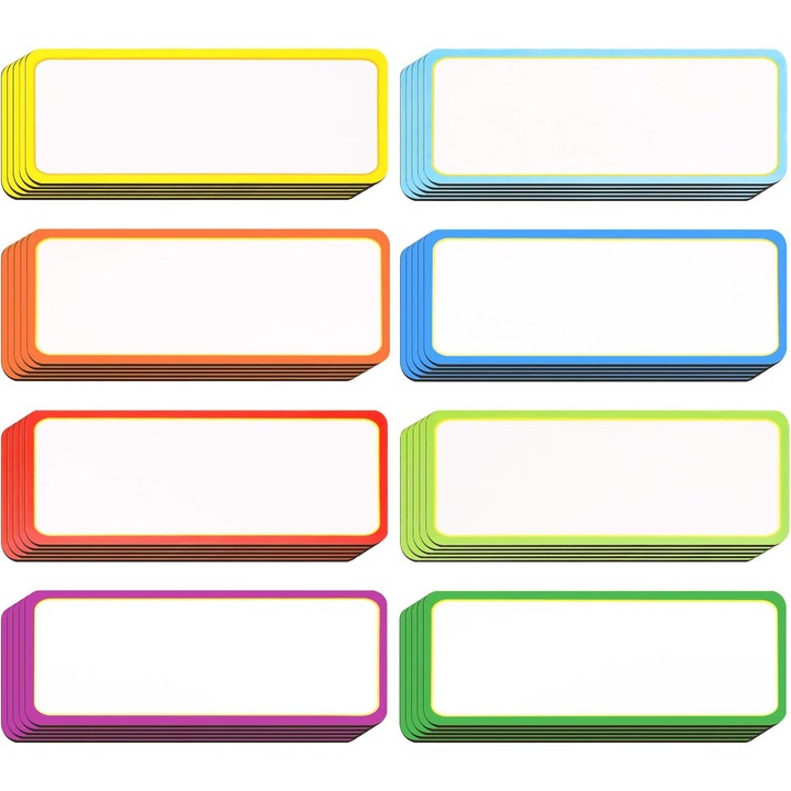 Set 40 etichete magnetice scris-sters multicolor 8x3cm