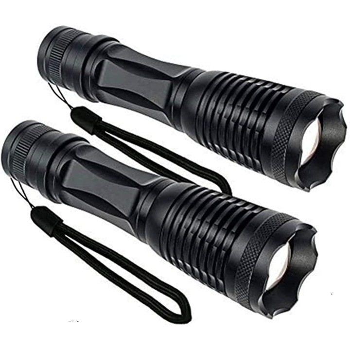 Супер ярки LED тактически фенерчета, с водоустойчива конструкция, издръжливи и преносими за ловни походи (2 бр.)