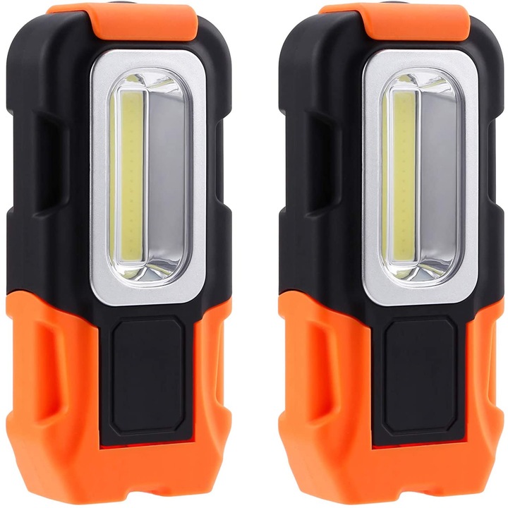 Hordozható COB LED munkalámpa 3W, kampóval és mágnessel, fehér, kicsi