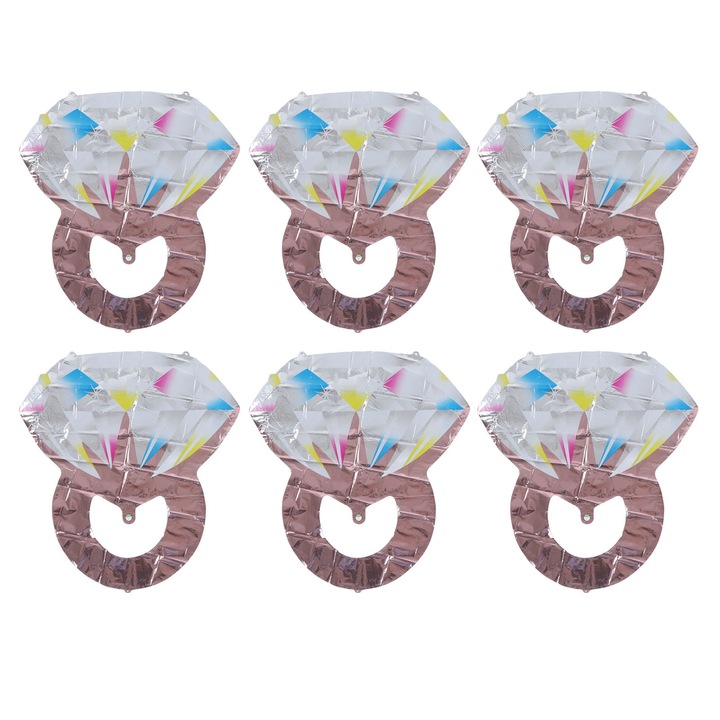 Gyémántgyűrű lufi szett, eljegyzési és évfordulós party dekoráció, újra felhasználható, nem mérgező anyag, többszínű