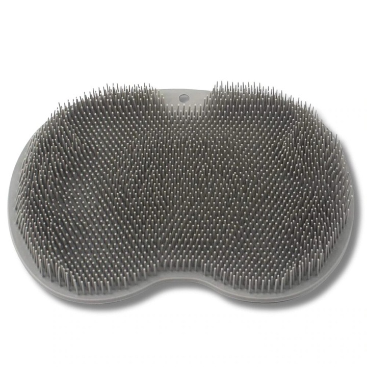 Covoras de baie din silicon, gri, 30x23cm, cu ventuze