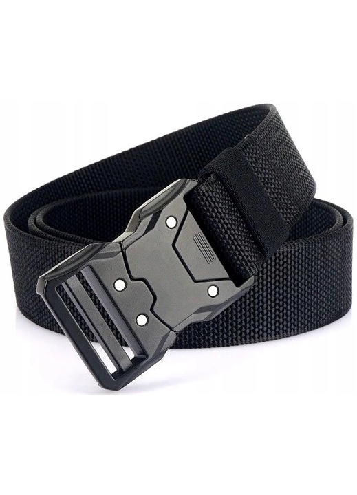 Curea militara larga cu catarama QR, 125 cm, neagra