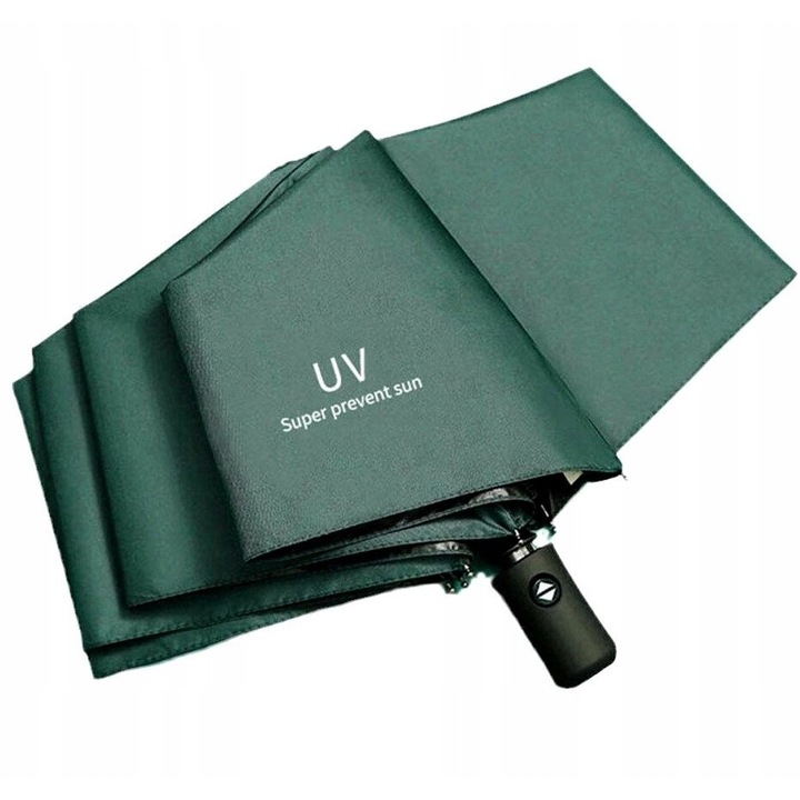 Elegáns automata esernyő, 110cm, ANTI-UV, zöld, szett huzattal