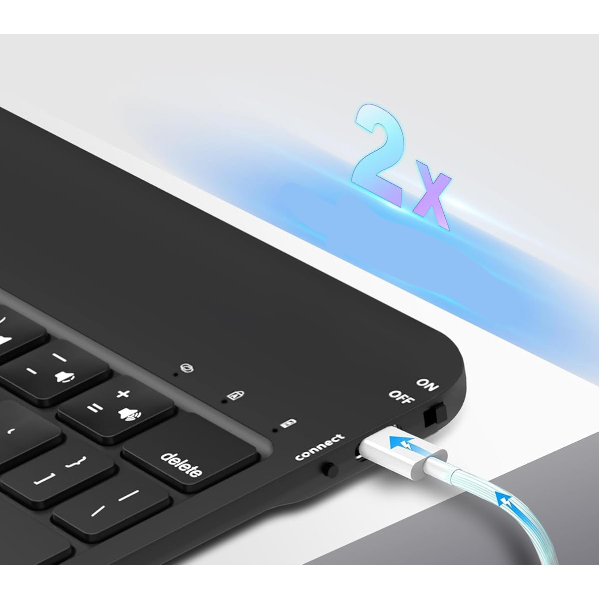 Husa cu tastatura Nuflaz pentru iPad Air 11 inch, iluminare 7 culori, port Type-C, 850g