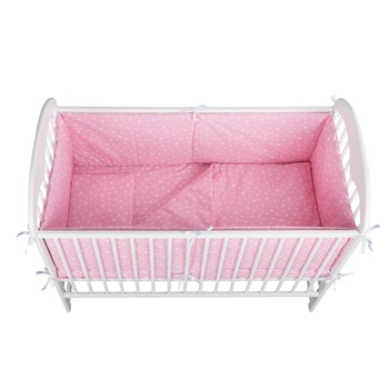 Lenjerie patut BabyNeeds, 5 piese, 120x60 cm, Roz cu stelute Lenjerie patut BabyNeeds, 5 piese, 120x60 cm, Roz cu stelute