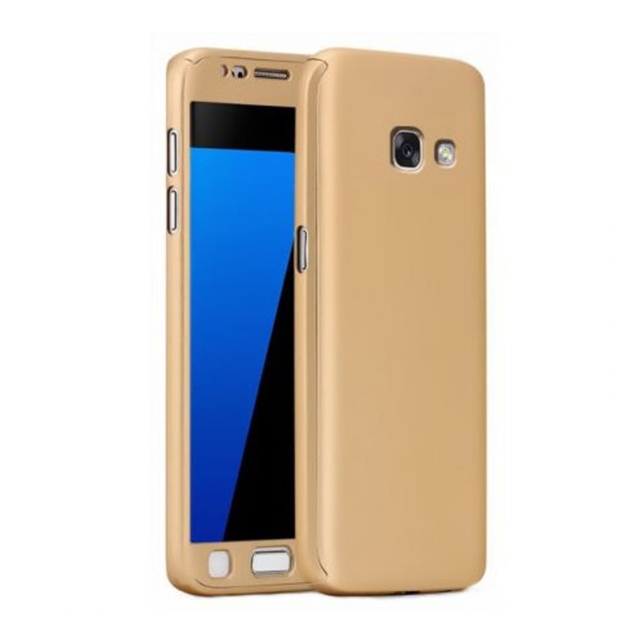 Калъф FullBody MyStyle Gold, За Samsung Galaxy A5 2017, Пълно защита 360 градуса, Включено защитно фолио