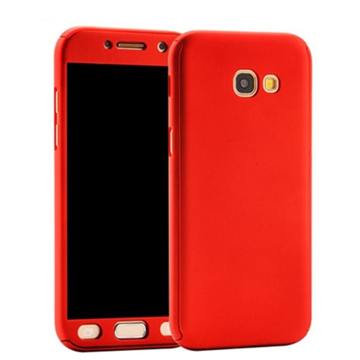 Кейс FullBody Red, За Samsung Galaxy A5 2017, 360 градуса, Включено стъклено фолио