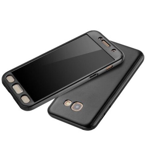 Husa FullBody MyStyle Black pentru Samsung Galaxy A3 2017 acoperire completa 360 grade cu folie de protectie gratis