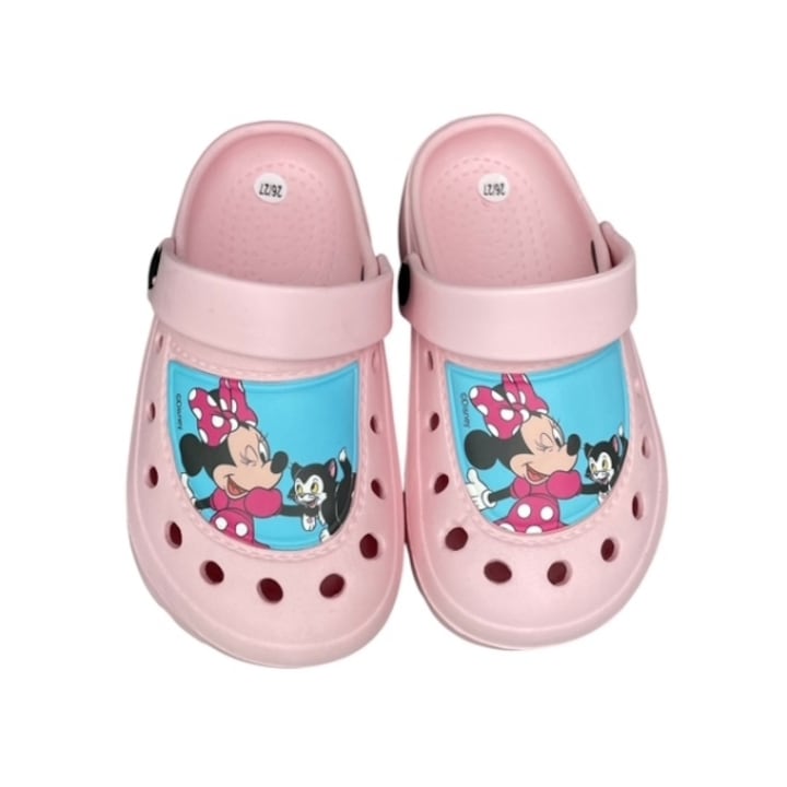 Папуци за плаж тип кроксове EVA дизайн Мини Маус 29878, Розово