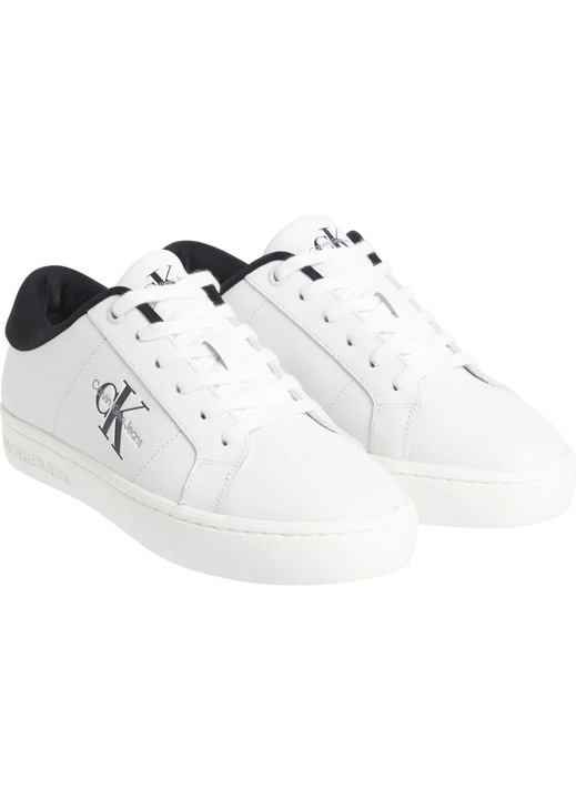 Sportcipő, Calvin Klein Jeans YW0YW01444 0GM, hétköznapi, valódi bőr, fehér, 41 EU