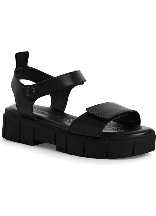 Sandale cu platforma dama Tamaris, piele naturala, negru, 37 EU
