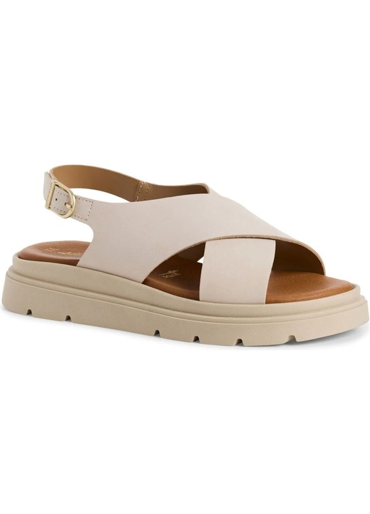 Sandale cu platforma dama, Tamaris, piele naturala, 65465, Bej