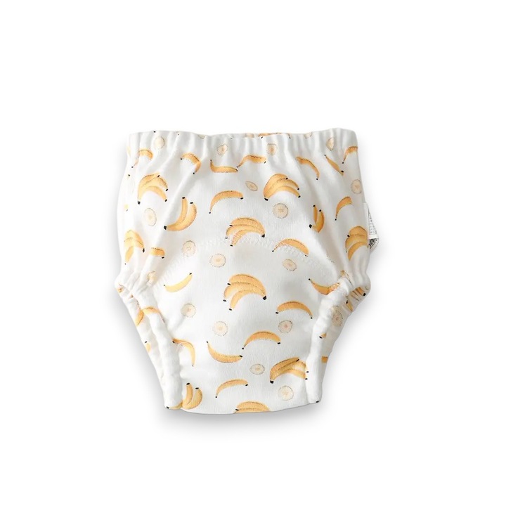 Chilotei de antrenament MilaBaby, refolosibili, bumbac, model banane, 7-11kg