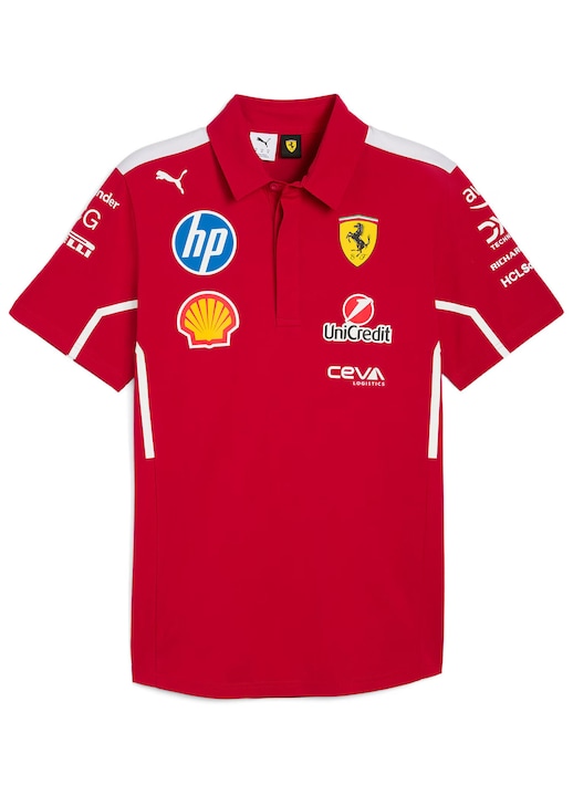 Поло тениска Puma Scuderia Ferrari F1 Team 2025, Памук, Червен, XL