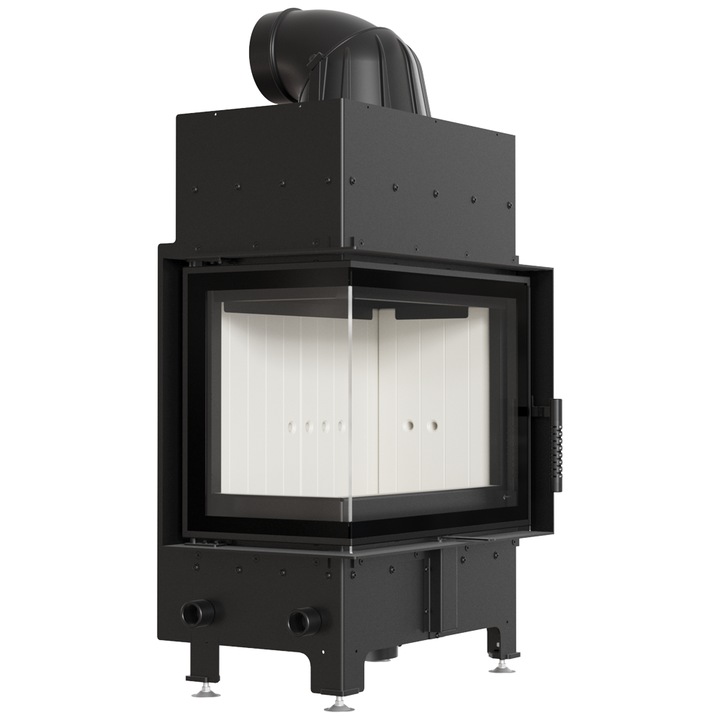 Камина Kratki FLOKI, Дърва, Мощност 8 kW, Размери 114.3x46.9 см, Черен