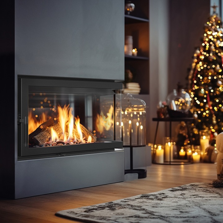 Камина Kratki ZIBI Right, Дърва, Мощност 0.011 kW, Размери 87.5x44 см, Черен