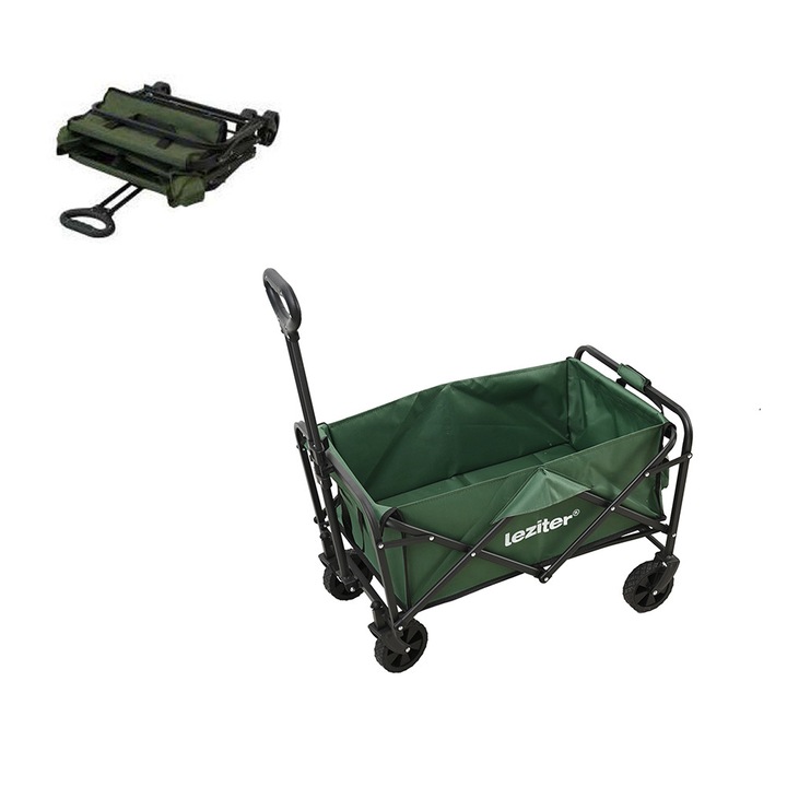 Leziter Сгъваема стандартна градинска плажна количка зелена