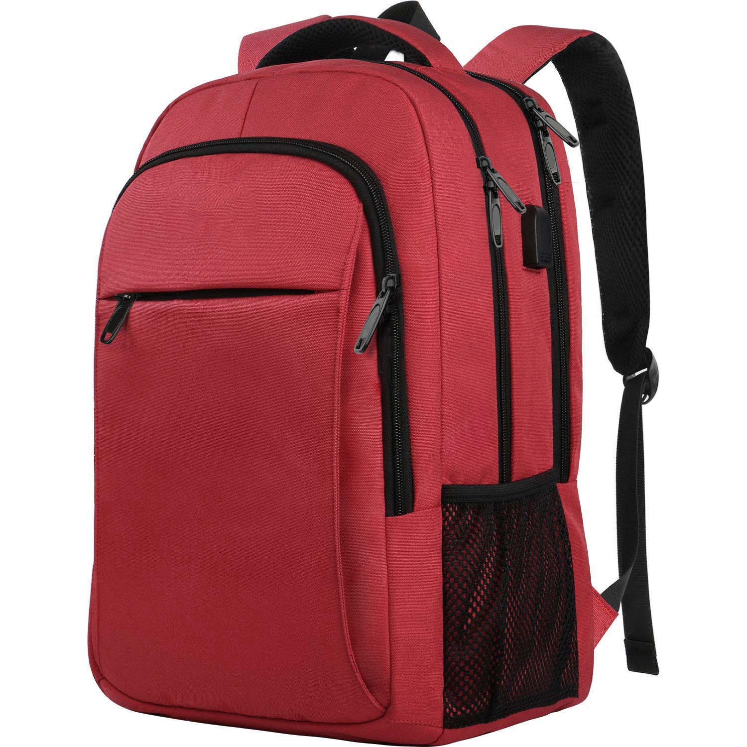 Rucsac Laptop, DEYKAY, Ghiozdan Voiaj cu port de incarcare USB, Compatibil cu laptop 16inch, Compartimente multiple, 30L, Sistem fixare pe valiza, Unisex, Potrivit pentru naveta, afaceri, Calatorii, Rosu