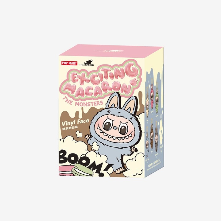Оригинална кутия за чудовища Labubu, вълнуваща винилова плюшена играчка Macaron в произволен стил (случайна единична кутия Macaron)