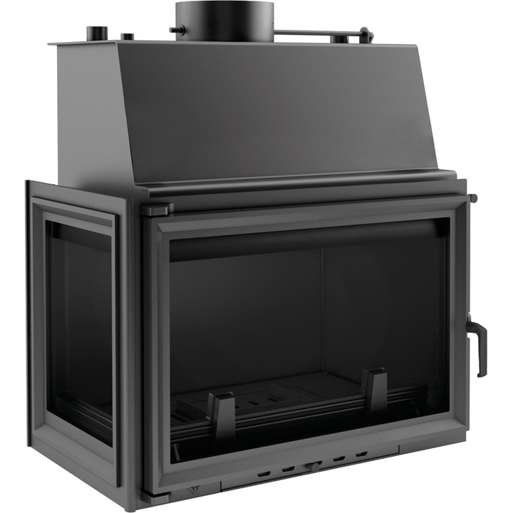 Камина Kratki ZUZIA Left, Дърва, Мощност 12 kW, Размери 86.8x49.6 см, Черен