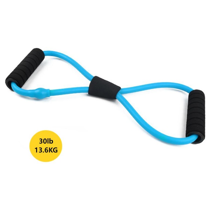 Fitness rugalmas szalag / Ellenállásszalag / Jóga nyújtószalag Anyag: TPE Szín: Kék (30 font / 13,6 kg) Méretek: 40x12 cm