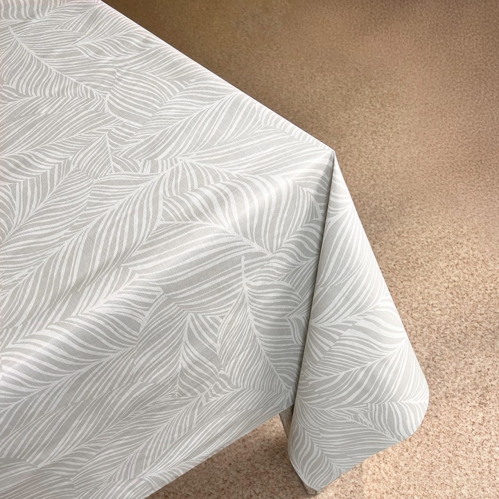 Fata de masa tip musama, structurala, 140 x 200 cm, DecoMeister®, Model Frunze Bej, CA173-140-0200S