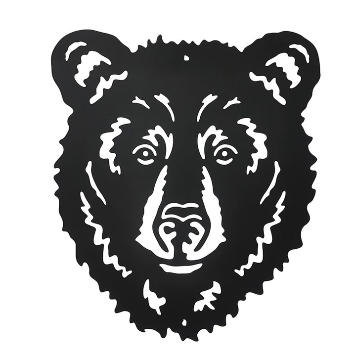 1 darab fém fali dekorációk Pásztori fejű fali dekorációk medvefej sziluett fej fém medve fali dekorációk beltéri és kültéri fali dekorációk nappali hálószoba veranda dekorációk