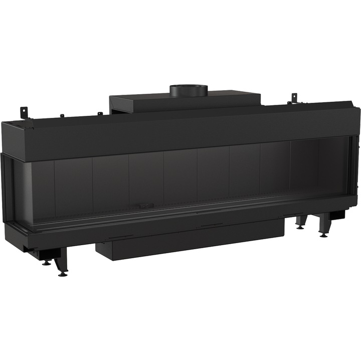 Газова камина Kratki LEO 200, Пропан, Мощност 12.5 kW, Размери 89.7x48.1 см, Черен