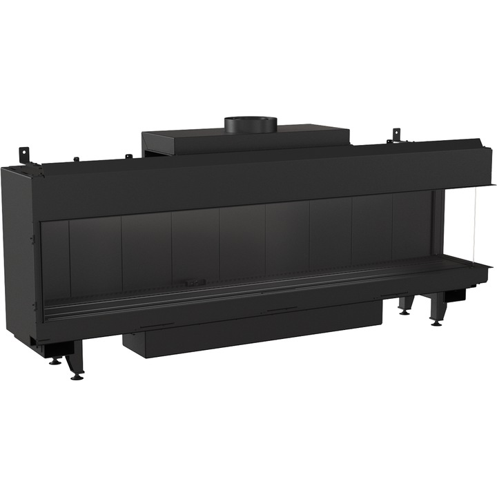 Газова камина Kratki LEO 200, Пропан, Мощност 12.5 kW, Размери 89.7x48.1 см, Черен