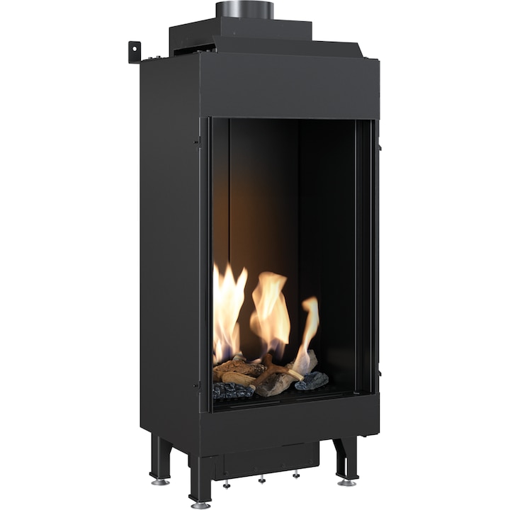Газова камина Kratki LEO 68, Газ, Мощност 3.8 kW, Размери 122.5x45.8 см, Черeн