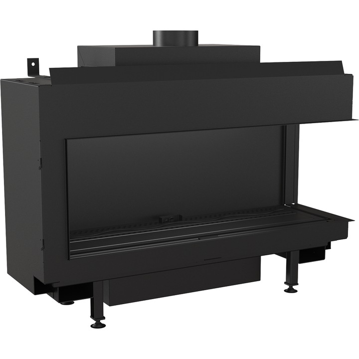 Газова камина Kratki LEO 100, Пропан, Мощност 0.0082 kW, Размери 90.3x48.1 см, Черен