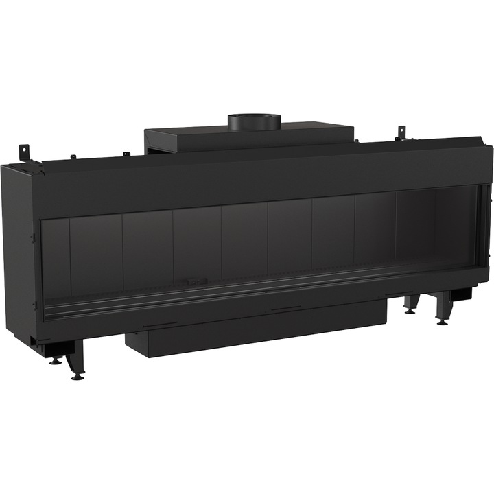 Газова камина Kratki LEO 200, Природен газ, Мощност 12.5 kW, Размери 89.7x48.1 см, Черен