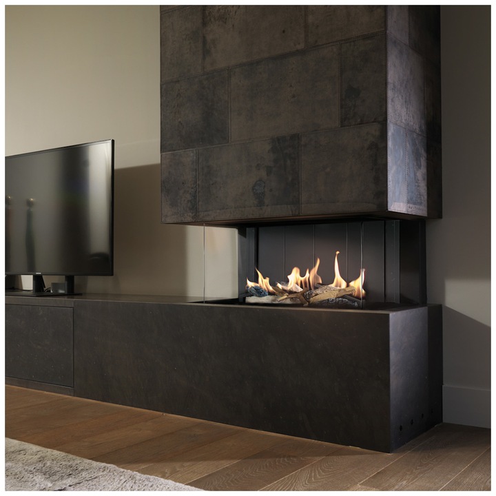 Газова камина Kratki LEO 70, Газ, Мощност 5 kW, Размери 81.6x37.5 см, Черен