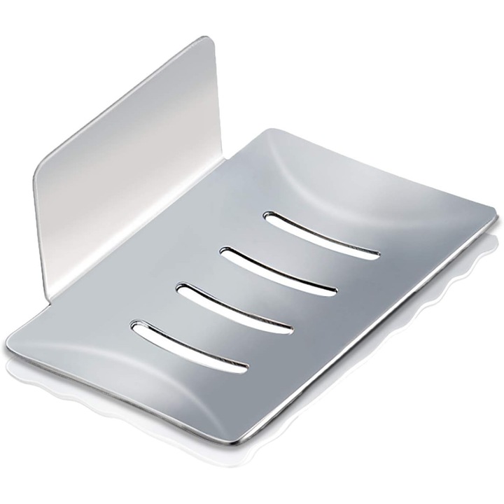 Többfunkciós szivacstartó, rozsdamentes acél szappantartó ragasztóval, dekoratív kialakítással és rozsdaálló konstrukcióval