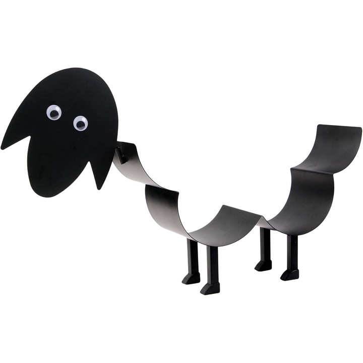 3D WC-papír tartó, Enforose, bárány design, fekete fém, 7 tekercs kapacitás, falra szerelhető vagy szabadon álló