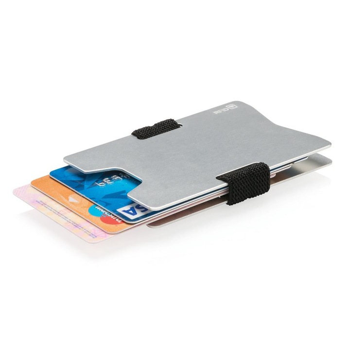Алуминиево портмоне Loooqs MINIMALIST със RFID защита, Сиво