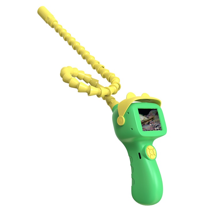 Endoscop cu camera usoara pentru copii, microscop digital pentru copii, card de memorie 4G gratuit, 6 lumini LED, jucarii STEM educationale unice, activitati in natura in camping, cele mai bune cadouri de ziua de nastere pentru baieti si fete de 5 ani