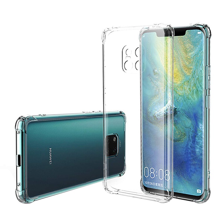 Защитен калъф, съвместим с Huawei Mate 20 Pro, Tim, Прозрачен